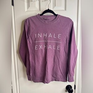 Comfort Colors Purple Graphic long sleeve Pilates T-Shirt Size S